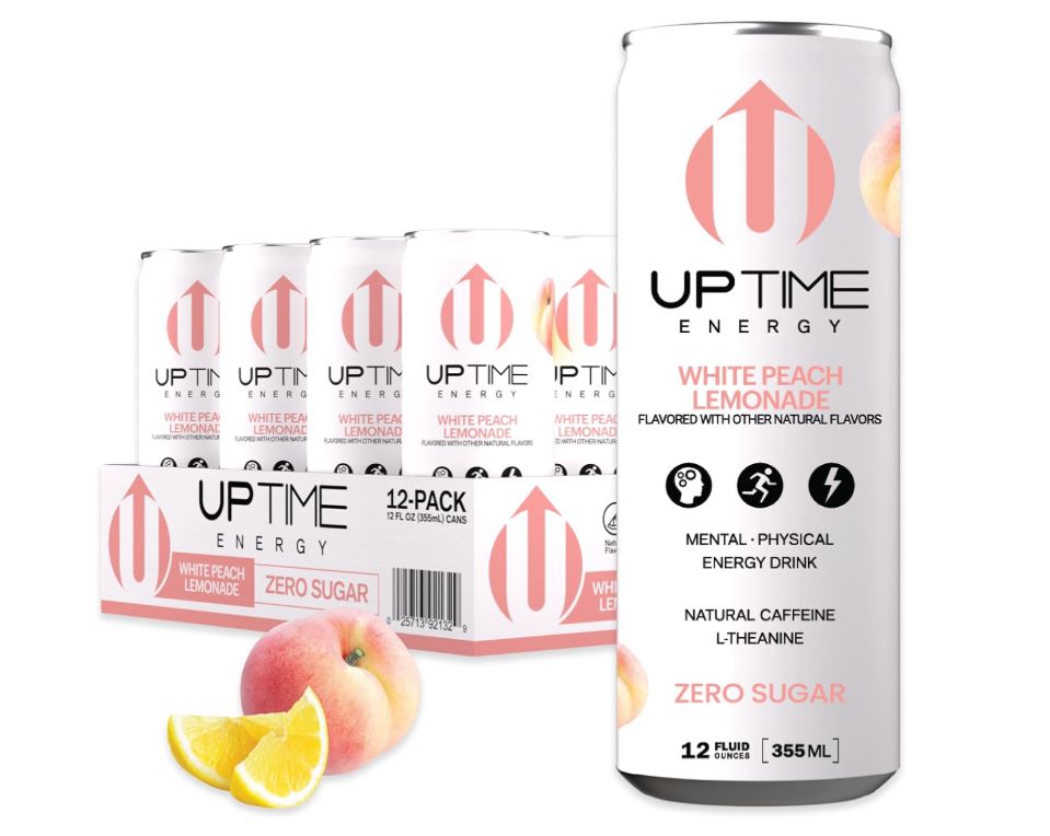 Uptime Energy White Peach Lemonade Zero Sugar