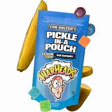 Exotic Van Holten's Pickle in a Pouch Blue Raspberry Warheads