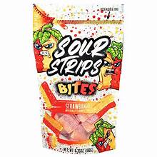 Exotic Sour Strips Strawbango Bites