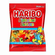 Exotic Haribo Alphabet Letters